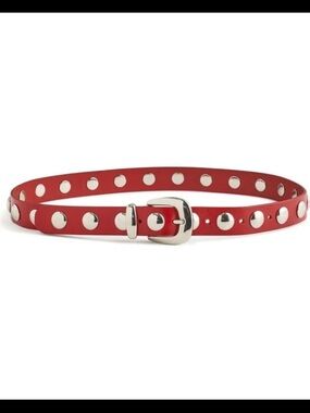 Madewell Red Studded Leather Belt